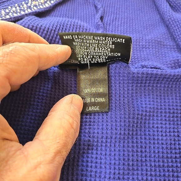 Christine Alexander Your Royal Highness Bejeweled Hoodie Purple Size L 💜 - Picture 9 of 10